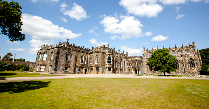 Exterior shot of Auckland Castle on a sunny day